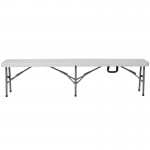 11''W x 72"L Bi-Fold Granite White Folding Bench with Carrying Handle