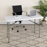 4-Foot Granite White Plastic Folding Table