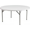 5-Foot Round Granite White Plastic Folding Table