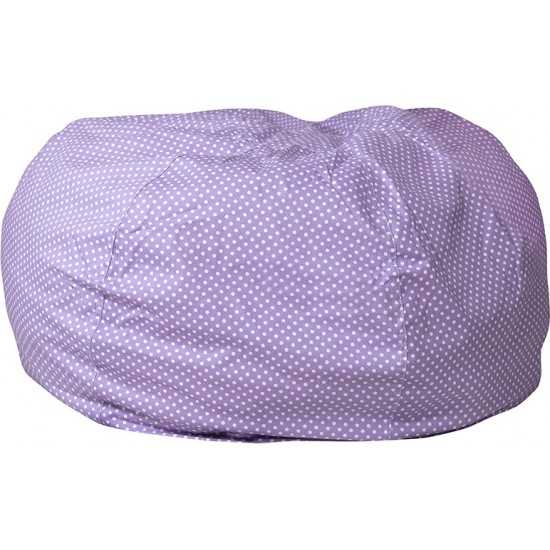 Oversized Lavender Dot Bean Bag Chair for Kids and Adults