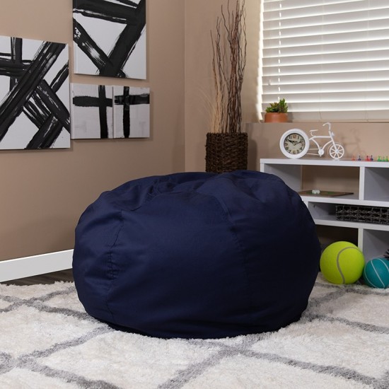 Oversized Solid Navy Blue Bean Bag Chair for Kids and Adults