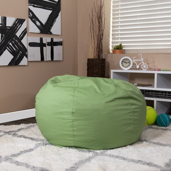 Oversized Solid Green Bean Bag Chair for Kids and Adults