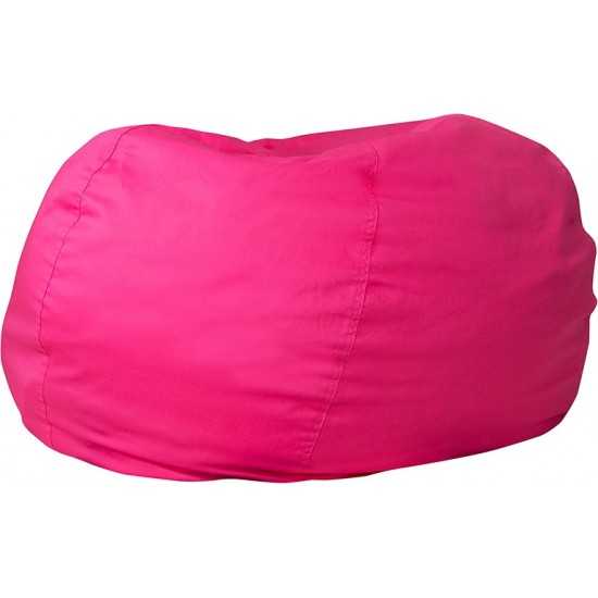 Oversized Solid Hot Pink Bean Bag Chair for Kids and Adults