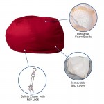 Oversized Solid Red Bean Bag Chair for Kids and Adults