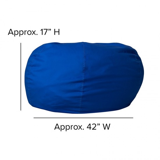 Oversized Solid Royal Blue Bean Bag Chair for Kids and Adults
