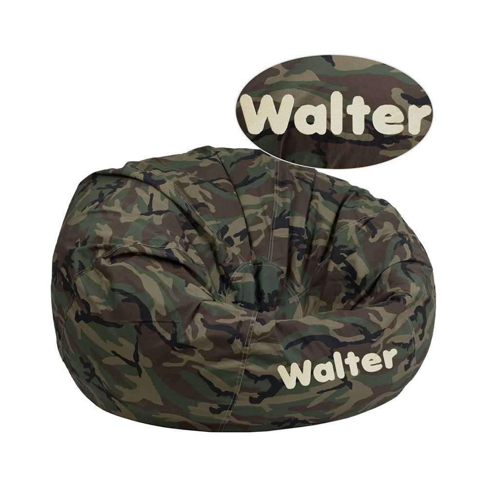 Personalized Oversized Camouflage Bean Bag Chair for Kids and Adults