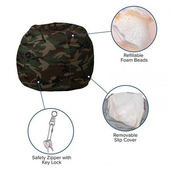 Small Camouflage Bean Bag Chair for Kids and Teens