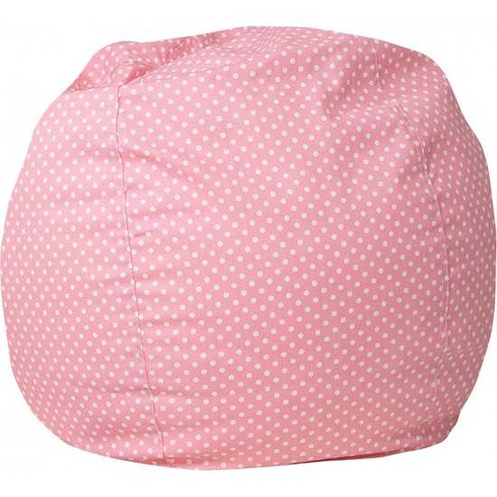 Small Light Pink Dot Bean Bag Chair for Kids and Teens