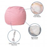 Small Light Pink Dot Bean Bag Chair for Kids and Teens