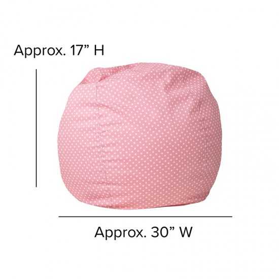 Small Light Pink Dot Bean Bag Chair for Kids and Teens