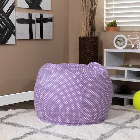 Small Lavender Dot Bean Bag Chair for Kids and Teens