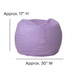 Small Lavender Dot Bean Bag Chair for Kids and Teens