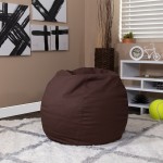 Small Solid Brown Bean Bag Chair for Kids and Teens