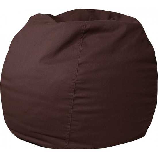 Small Solid Brown Bean Bag Chair for Kids and Teens