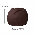 Small Solid Brown Bean Bag Chair for Kids and Teens