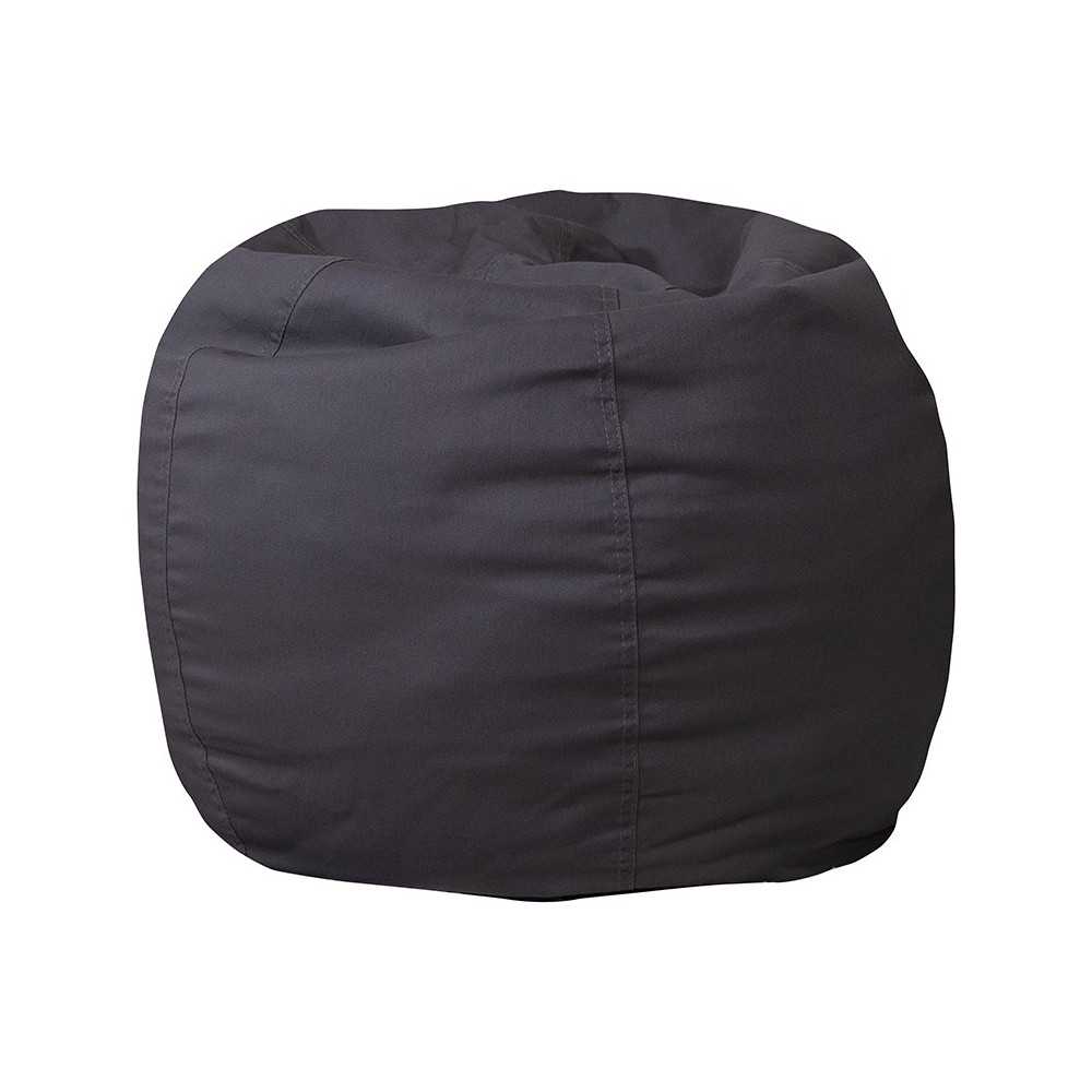 Small Solid Gray Bean Bag Chair for Kids and Teens