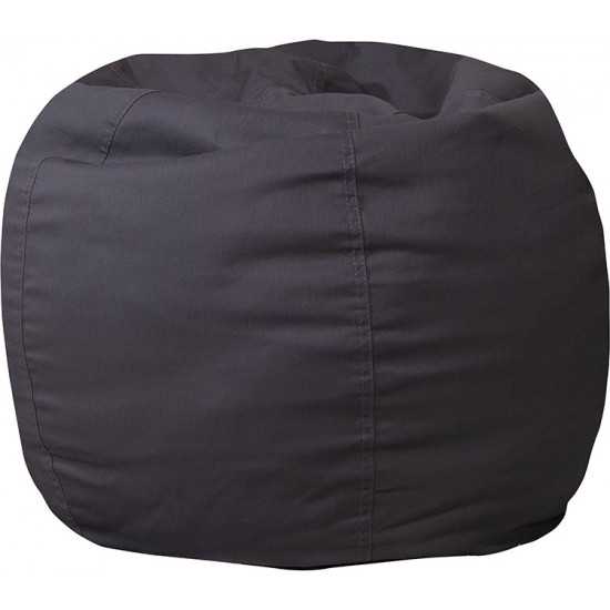 Small Solid Gray Bean Bag Chair for Kids and Teens