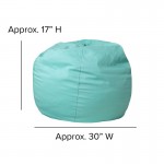 Small Solid Mint Green Bean Bag Chair for Kids and Teens