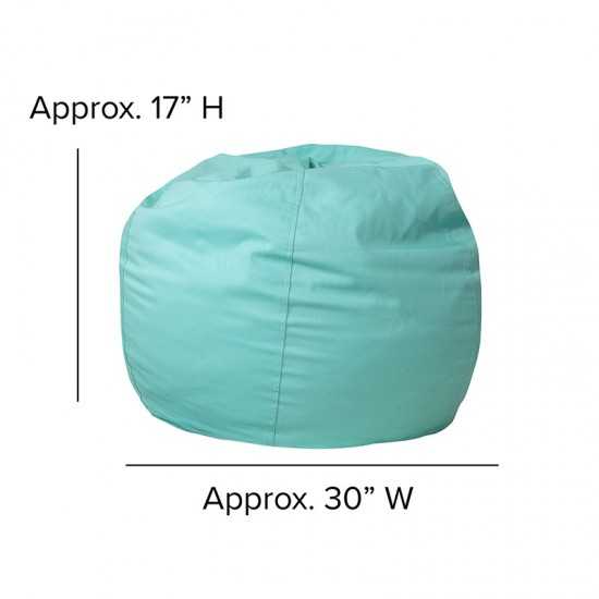 Small Solid Mint Green Bean Bag Chair for Kids and Teens
