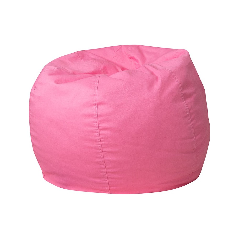 Small Solid Light Pink Bean Bag Chair for Kids and Teens