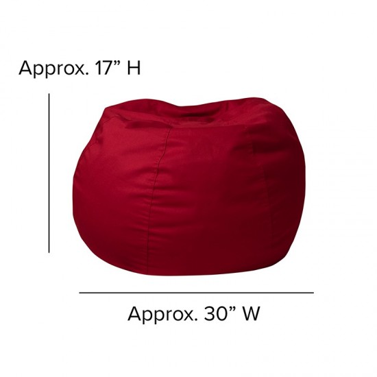 Small Solid Red Bean Bag Chair for Kids and Teens