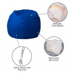 Small Solid Royal Blue Bean Bag Chair for Kids and Teens