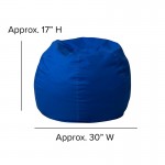 Small Solid Royal Blue Bean Bag Chair for Kids and Teens