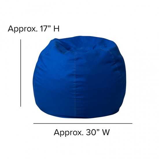 Small Solid Royal Blue Bean Bag Chair for Kids and Teens