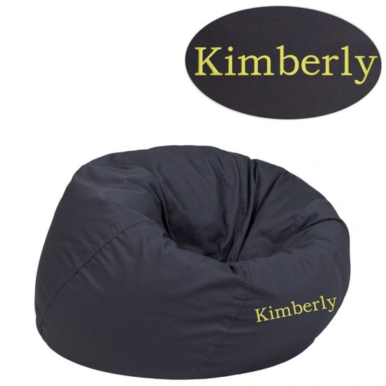 Personalized Small Solid Gray Bean Bag Chair for Kids and Teens