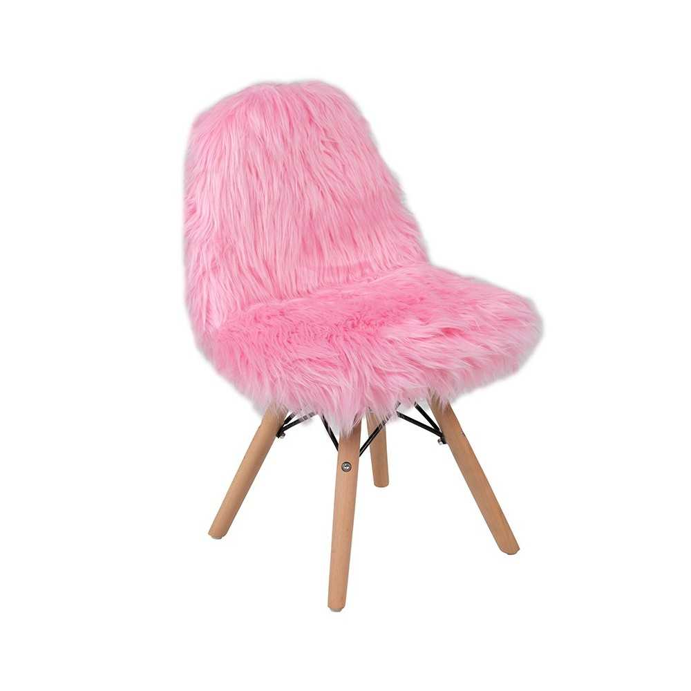 Kids Shaggy Dog Light Pink Accent Chair Kids Shaggy Dog Light Pink Accent Chair