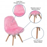 Kids Shaggy Dog Light Pink Accent Chair
