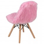 Kids Shaggy Dog Light Pink Accent Chair