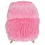 Kids Shaggy Dog Light Pink Accent Chair