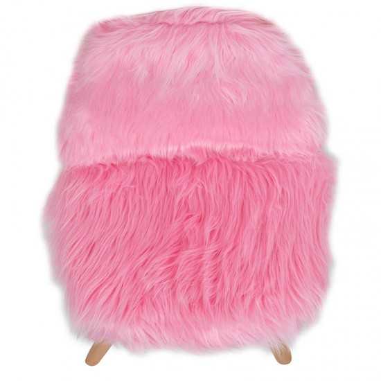 Kids Shaggy Dog Light Pink Accent Chair