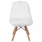 Kids Shaggy Dog White Accent Chair