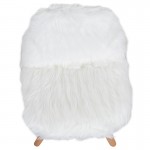 Kids Shaggy Dog White Accent Chair