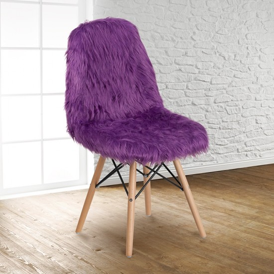 Shaggy Dog Purple Accent Chair