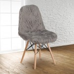 Shaggy Dog Charcoal Gray Accent Chair