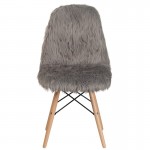 Shaggy Dog Charcoal Gray Accent Chair