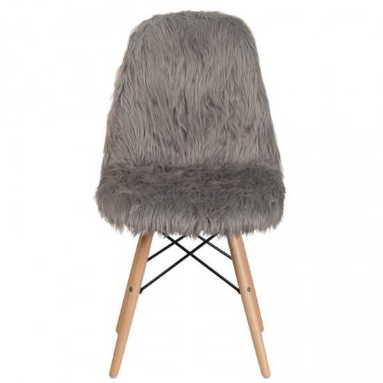 Shaggy Dog Charcoal Gray Accent Chair