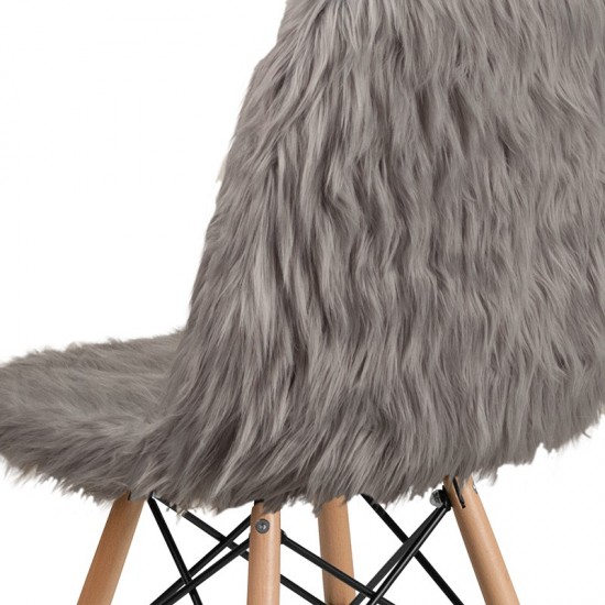 Shaggy Dog Charcoal Gray Accent Chair