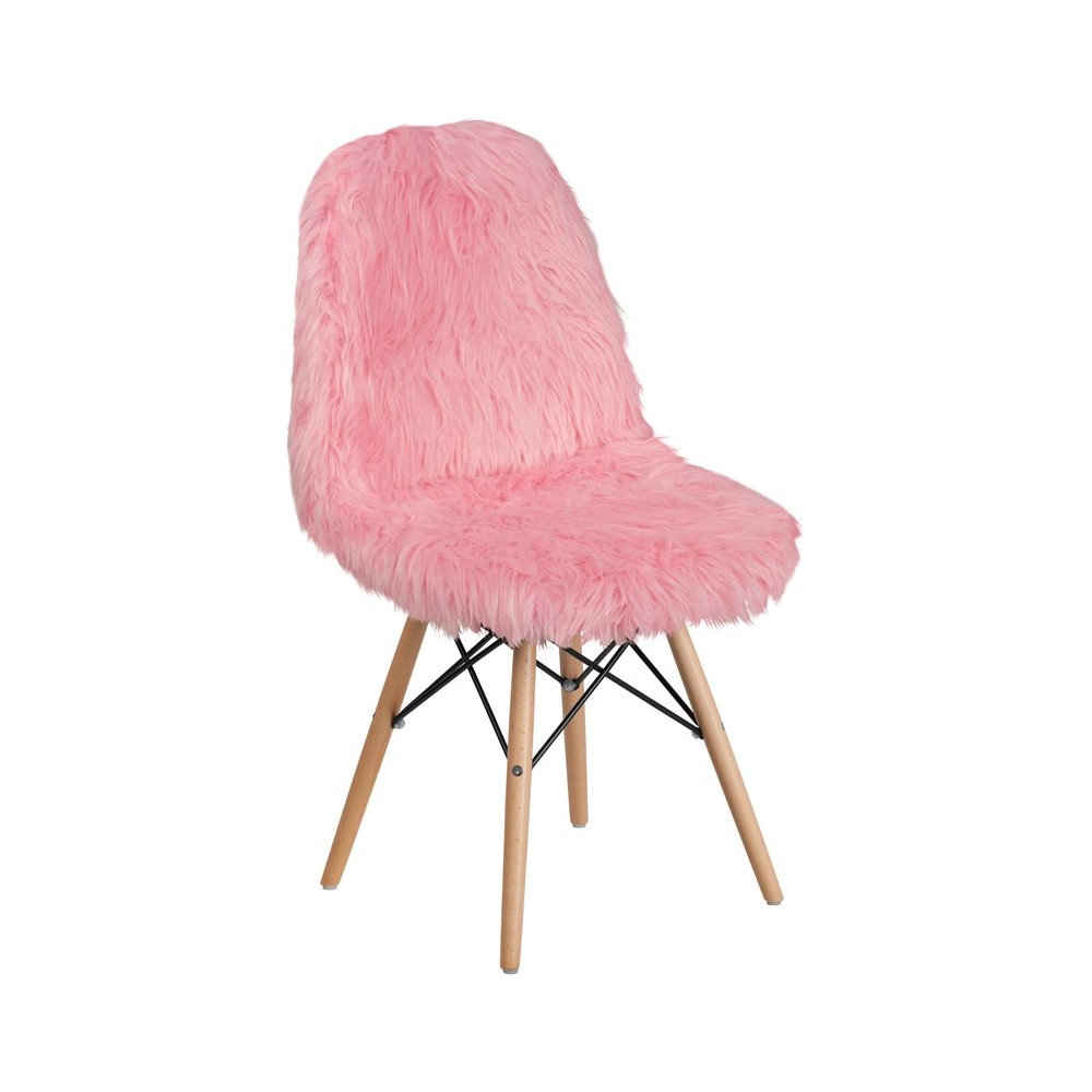 Shaggy Dog Light Pink Accent Chair