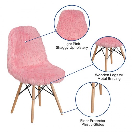 Shaggy Dog Light Pink Accent Chair