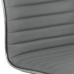 Low Back Designer Armless Light Gray Ribbed Swivel Task Office Chair