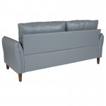 Milton Park Upholstered Plush Pillow Back Sofa in Gray LeatherSoft