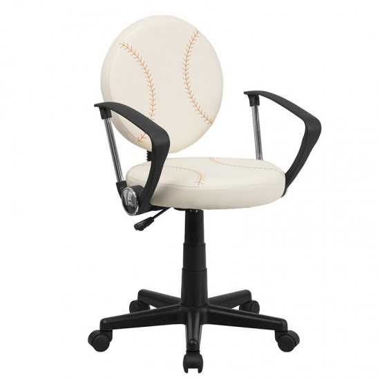 Baseball Swivel Task Office Chair with Arms