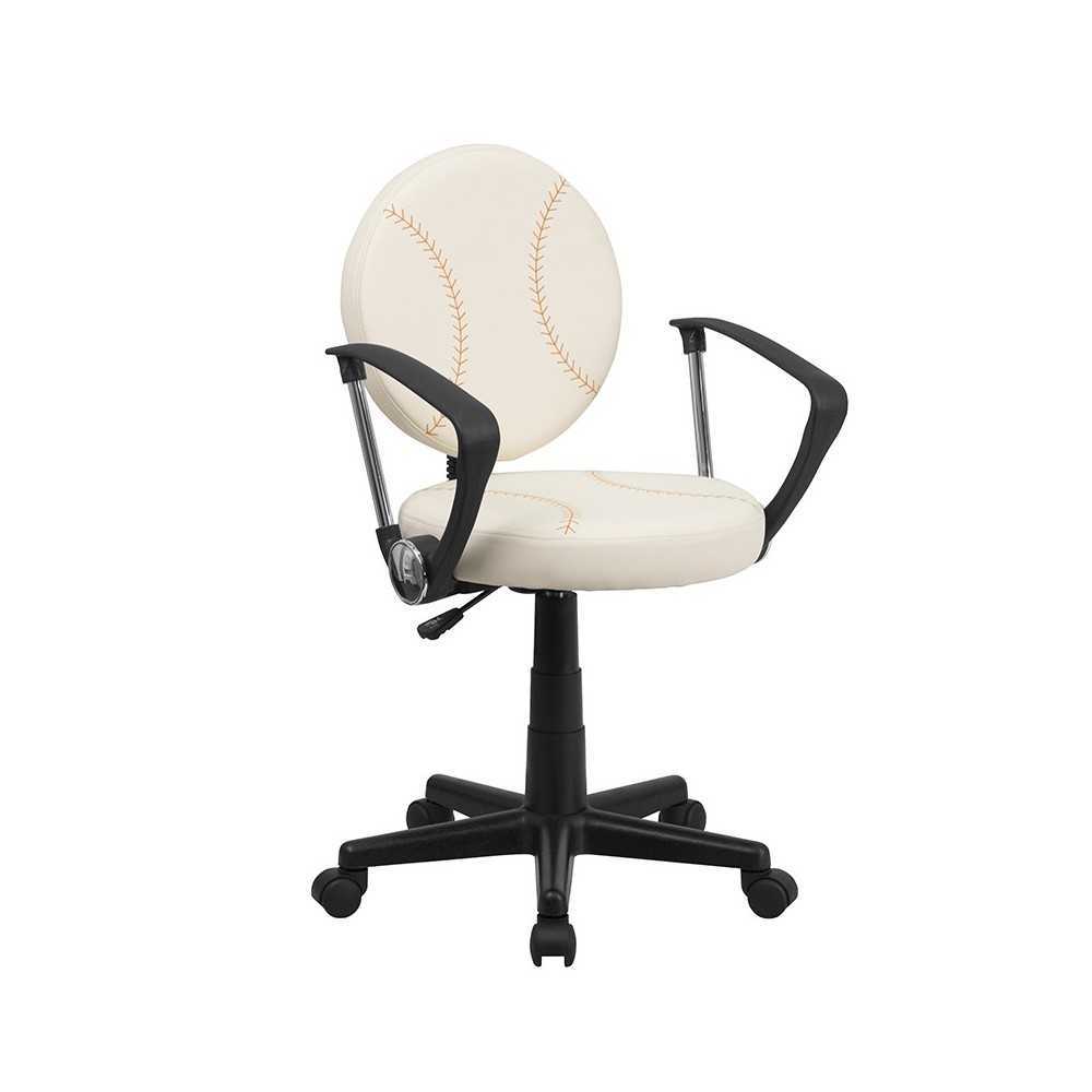 Baseball Swivel Task Office Chair with Arms