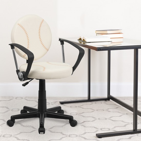 Baseball Swivel Task Office Chair with Arms