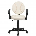 Baseball Swivel Task Office Chair with Arms