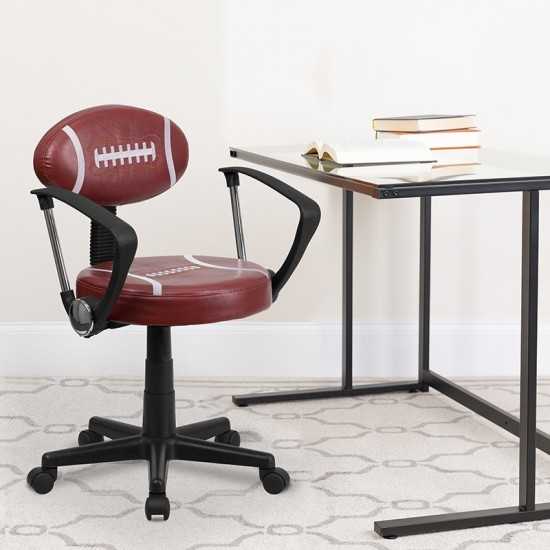 Football Swivel Task Office Chair with Arms
